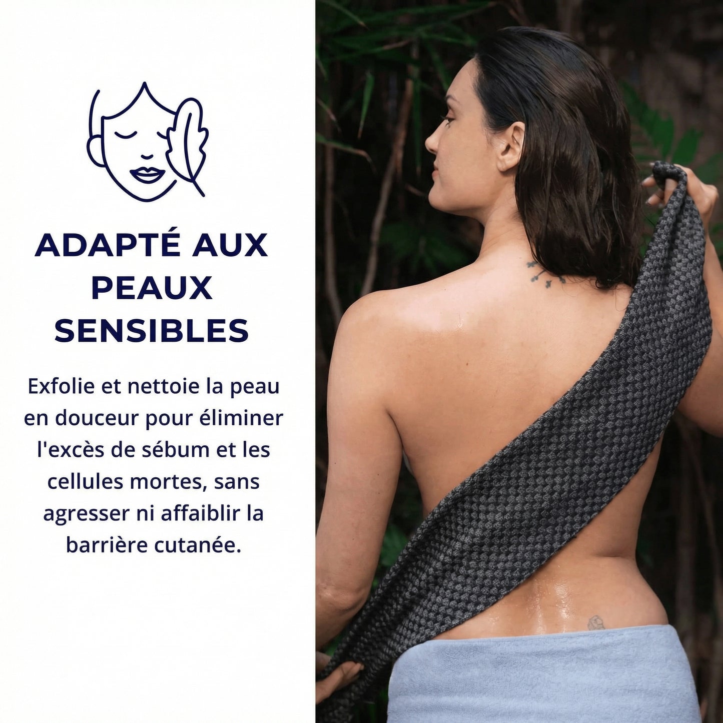 Serviette exfoliante antibactérienne